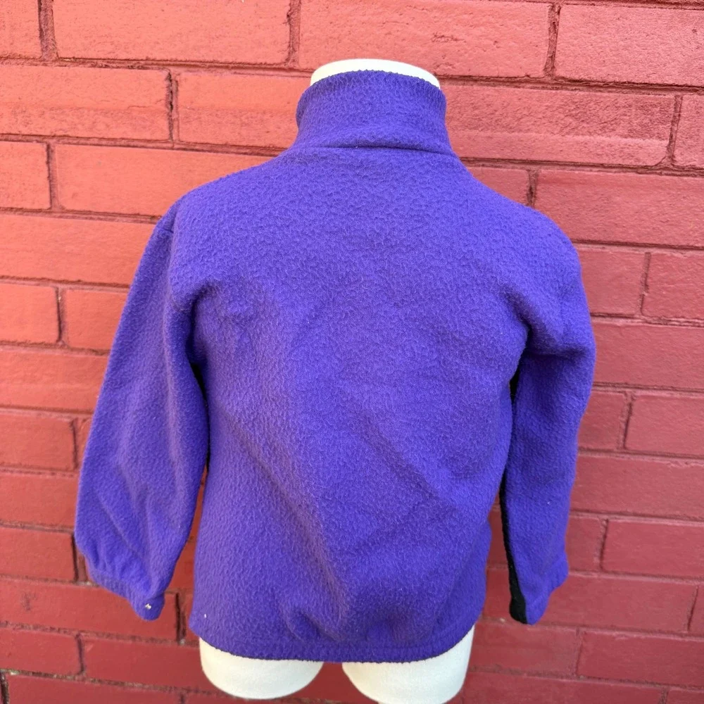 Vtg 90s Fleece Pullover Toddler‎ Girls Size 3T Flower Embroidery Groovy Purple